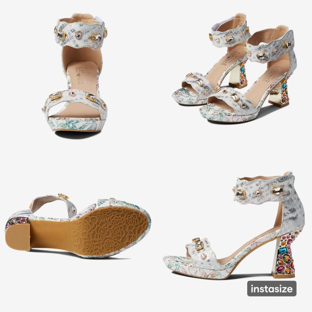 L'Artiste By Spring Step white heels with heel details
